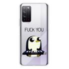 For Huawei Honor X10 Coloured Drawing Pattern Highly Transparent TPU Protective Case(Penguin) - 1