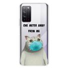 For Huawei Honor X10 Coloured Drawing Pattern Highly Transparent TPU Protective Case(Mask Cat) - 1