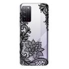 For Huawei Honor X10 Coloured Drawing Pattern Highly Transparent TPU Protective Case(Black Rose) - 1