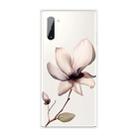 For Samsung Galaxy Note 10 Coloured Drawing Pattern Highly Transparent TPU Protective Case(Lotus) - 1