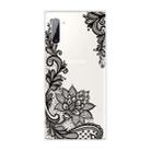 For Samsung Galaxy Note 10 Coloured Drawing Pattern Highly Transparent TPU Protective Case(Black Rose) - 1