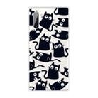 For Samsung Galaxy Note 10 Coloured Drawing Pattern Highly Transparent TPU Protective Case(Black Cat) - 1