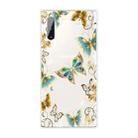 For Samsung Galaxy Note 10 Coloured Drawing Pattern Highly Transparent TPU Protective Case(Golden Butterfly) - 1