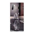 For Samsung Galaxy Note 10+ Coloured Drawing Pattern Highly Transparent TPU Protective Case(Cat Tiger) - 1