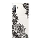 For Samsung Galaxy Note 10+ Coloured Drawing Pattern Highly Transparent TPU Protective Case(Black Rose) - 1