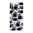 For Samsung Galaxy Note 10+ Coloured Drawing Pattern Highly Transparent TPU Protective Case(Black Cat) - 1