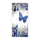 For Samsung Galaxy Note 10+ Coloured Drawing Pattern Highly Transparent TPU Protective Case(Purple Butterfly) - 1