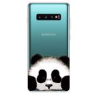 For Samsung Galaxy S10+ Coloured Drawing Pattern Highly Transparent TPU Protective Case(Panda) - 1