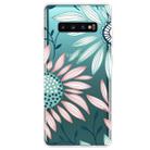 For Samsung Galaxy S10+ Coloured Drawing Pattern Highly Transparent TPU Protective Case(Flower) - 1