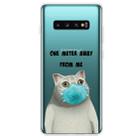 For Samsung Galaxy S10 5G Coloured Drawing Pattern Highly Transparent TPU Protective Case(Mask Cat) - 1