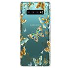 For Samsung Galaxy S10 5G Coloured Drawing Pattern Highly Transparent TPU Protective Case(Golden Butterfly) - 1