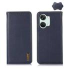 For OnePlus Nord 3 / Ace 2V KHAZNEH Nappa Top Layer Cowhide Leather Phone Case(Blue) - 1