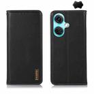 For OnePlus Nord CE3 5G KHAZNEH Nappa Top Layer Cowhide Leather Phone Case(Black) - 1