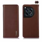 For OnePlus Ace 3 / 12R KHAZNEH Nappa Top Layer Cowhide Leather Phone Case(Brown) - 1