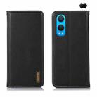 For OnePlus Nord CE4 Lite KHAZNEH Nappa Top Layer Cowhide Leather Phone Case(Black) - 1