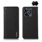 For Realme C53/Narzo N53 KHAZNEH Nappa Top Layer Cowhide Leather Phone Case(Black) - 1