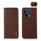 For Realme C53/Narzo N53 KHAZNEH Nappa Top Layer Cowhide Leather Phone Case(Brown) - 1