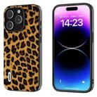 For iPhone 15 Pro Max ABEEL Black Edge Leopard Phone Case(Golden Leopard) - 1
