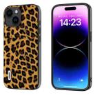 For iPhone 14 Plus ABEEL Black Edge Leopard Phone Case(Golden Leopard) - 1