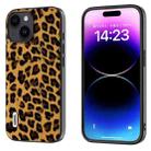 For iPhone 14 ABEEL Black Edge Leopard Phone Case(Golden Leopard) - 1