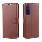 For Huawei Nova 7 / 7 Pro AZNS Sheepskin Texture Horizontal Flip Leather Case with Holder & Card Slots & Wallet(Brown) - 1