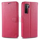 For Huawei Nova 7 SE AZNS Sheepskin Texture Horizontal Flip Leather Case with Holder & Card Slots & Wallet(Red) - 1