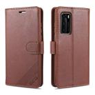 For Huawei P40 / P40 Pro AZNS Sheepskin Texture Horizontal Flip Leather Case with Holder & Card Slots & Wallet(Brown) - 1