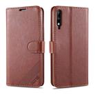For Huawei Enjoy 10 / Honor Play 3 AZNS Sheepskin Texture Horizontal Flip Leather Case with Holder & Card Slots & Wallet(Brown) - 1