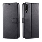 For Huawei Enjoy 10 / Honor Play 3 AZNS Sheepskin Texture Horizontal Flip Leather Case with Holder & Card Slots & Wallet(Black) - 1