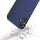 For iPhone 16 ABEEL Black Edge Genuine Leather Mino Phone Case(Royal Blue) - 3