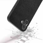 For iPhone 16 ABEEL Black Edge Genuine Leather Mino Phone Case(Black) - 3