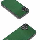 For iPhone 16 Plus ABEEL Black Edge Genuine Leather Mino Phone Case(Green) - 2