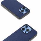 For iPhone 16 Pro Max ABEEL Black Edge Genuine Leather Mino Phone Case(Royal Blue) - 3