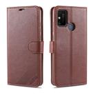 For Huawei Honor 9A AZNS Sheepskin Texture Horizontal Flip Leather Case with Holder & Card Slots & Wallet(Brown) - 1