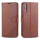 For Huawei Honor 9X AZNS Sheepskin Texture Horizontal Flip Leather Case with Holder & Card Slots & Wallet(Brown) - 1