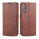 For Huawei Honor 20 AZNS Sheepskin Texture Horizontal Flip Leather Case with Holder & Card Slots & Wallet(Brown) - 1