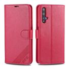 For Huawei Honor 20 AZNS Sheepskin Texture Horizontal Flip Leather Case with Holder & Card Slots & Wallet(Red) - 1