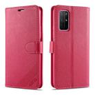 For Huawei Honor 30S AZNS Sheepskin Texture Horizontal Flip Leather Case with Holder & Card Slots & Wallet(Red) - 1