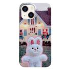 For iPhone 13 Painted Pattern PC Phone Case(Bunny Hug) - 1