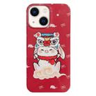For iPhone 13 Painted Pattern PC Phone Case(Bunny Red) - 1