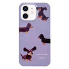 For iPhone 12 Painted Pattern PC Phone Case(Dachshund Dog) - 1