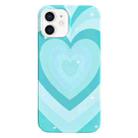 For iPhone 12 Painted Pattern PC Phone Case(Green Love) - 1