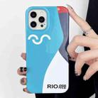 For iPhone 13 Pro Painted Pattern PC Phone Case(Contrasting Blue) - 4