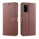 For Huawei Honor V30 AZNS Sheepskin Texture Horizontal Flip Leather Case with Holder & Card Slots & Wallet(Brown) - 1