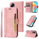 For OPPO A58 4G BETOPNICE Dual-side Buckle Leather Phone Case(Pink) - 1