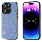 For iPhone 15 Pro ABEEL Diamond Black Edge Phone Case(Sapphire Blue) - 1