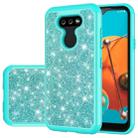 For LG K31 Glitter Powder Contrast Skin Shockproof Silicone + PC Protective Case(Green) - 1