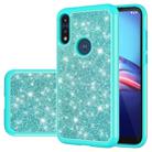 For Motorola Moto E7 Glitter Powder Contrast Skin Shockproof Silicone + PC Protective Case(Green) - 1