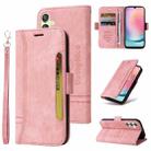 For Samsung Galaxy A24 4G BETOPNICE Dual-side Buckle Leather Phone Case(Pink) - 1