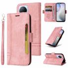 For vivo Y02 4G / Y02A / Y11 2023 BETOPNICE Dual-side Buckle Leather Phone Case(Pink) - 1